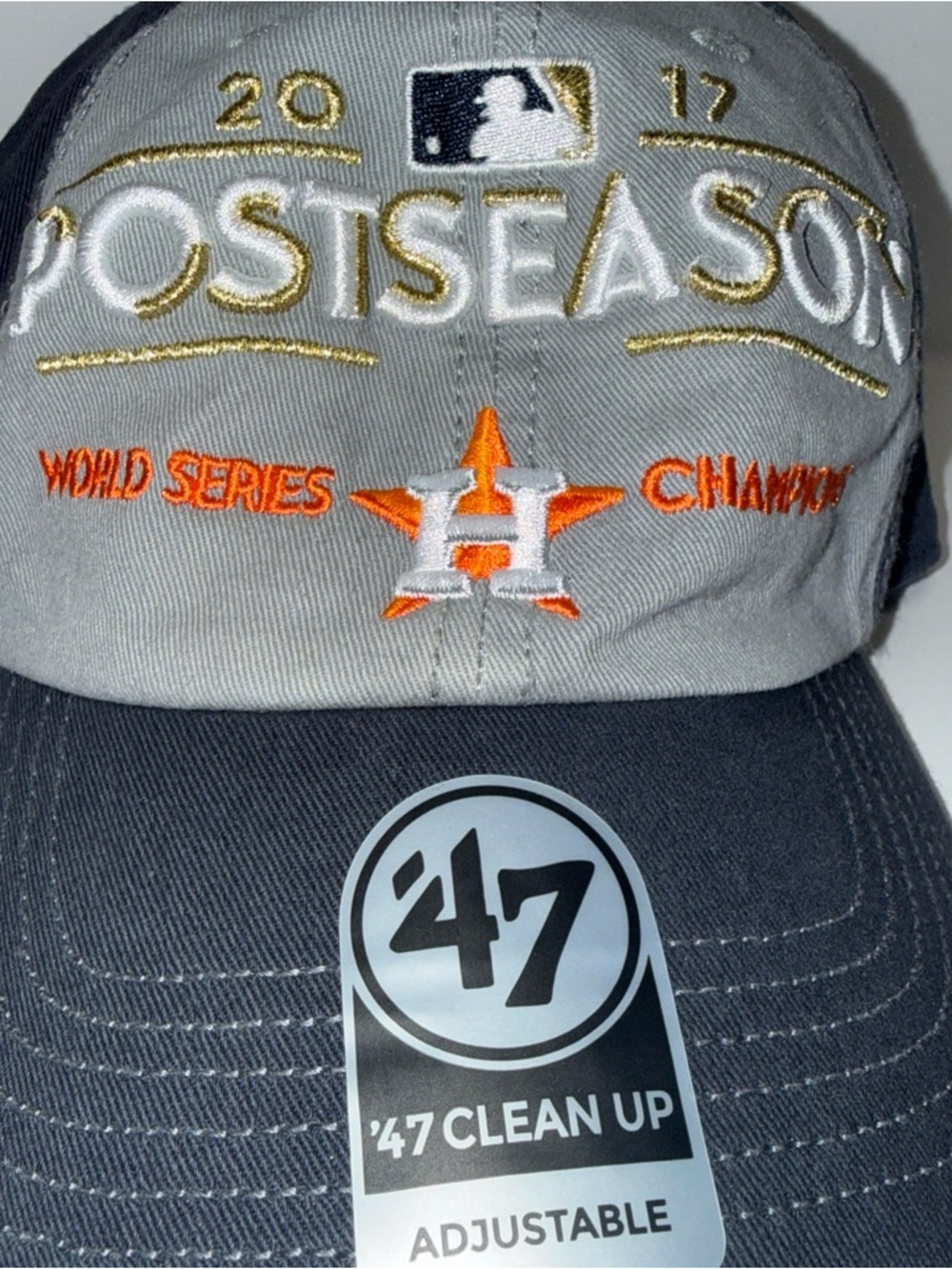'47 Houston Astros Postseason Cap - Gray, Navy & Orange